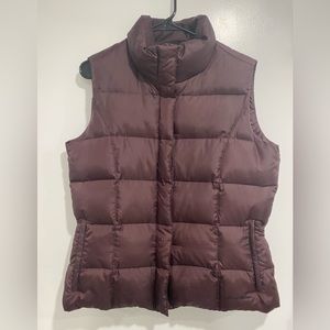Eddie Bauer Womens deep purple/plum goose down vest size Large
